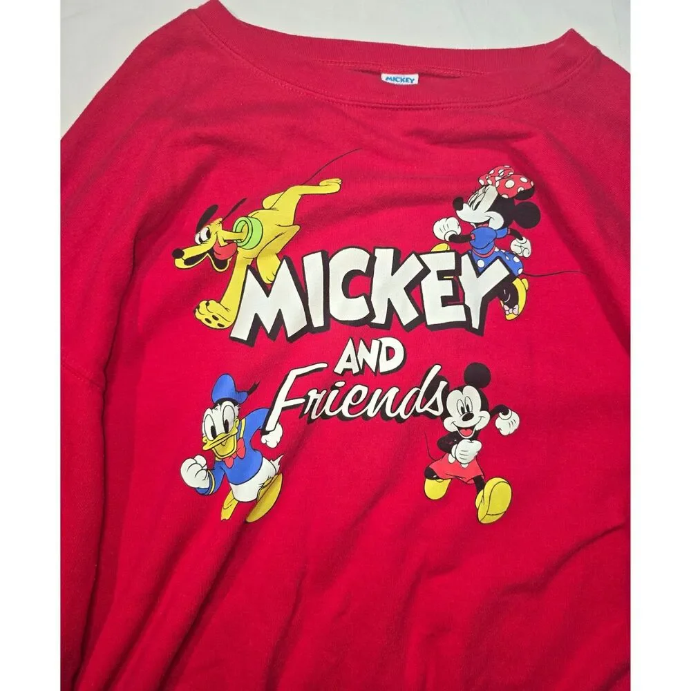 Vintage 90s Mickey & Friends Disney Red Sweatshirt Size 3X - 89